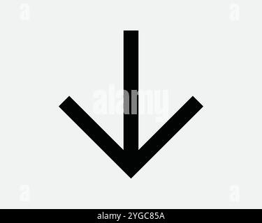 Flèche vers le bas flèche Téléchargez ci-dessous en dessous du point Guide de pointage ici emplacement placement AIM SVG signe icône forme contour Noir Blanc vecteur Illustration de Vecteur