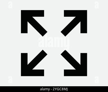 Agrandir agrandir agrandir agrandir angle large pointeur flèche agrandir agrandir agrandir agrandir agrandir plein écran icône plein écran forme contour Noir Blanc Illustration de Vecteur
