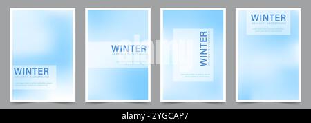 Dégradé de fond d'hiver pastel. Illustration vectorielle abstraite. Fond d'écran couleur ciel. Ensemble de décors esthétiques ondulés dans des couleurs bleu clair Illustration de Vecteur