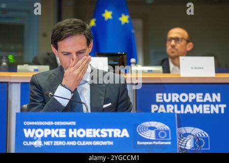 LA HAYE - le commissaire européen Wopke Hoekstra (climat et croissance propre) lors d'une audition avec les députés européens. L’audition fait partie de la (re)nomination en tant qu’Eurocommissaire. ANP JONAS roosens pays-bas OUT - belgique OUT Banque D'Images