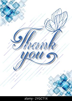 Carte de gratitude pour différentes occasions. Merci texte manuscrit avec lettrage dessiné à la main. Image vectorielle. Illustration de Vecteur