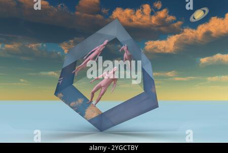 Matrice des cubes Saturn Banque D'Images