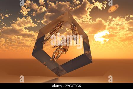 Matrice des cubes Saturn Banque D'Images