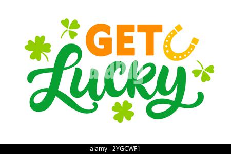Lucky Word Saint Patricks Day Banner Typography Illustration de Vecteur