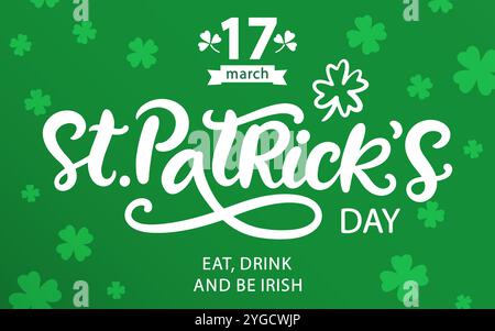 Joyeuse Saint Patricks Day bannière typographie vectorielle Illustration de Vecteur