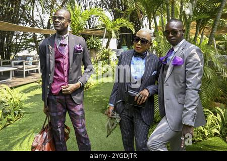 Sapeurs, membres de la Société des Ambianceurs et des personnes elegantes (SAPE), société des artistes et des personnes élégantes, Brazzaville, Republ Banque D'Images