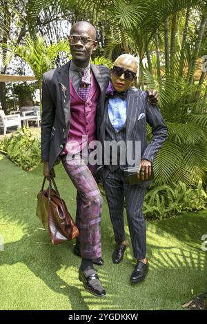 Sapeurs, membres de la Société des Ambianceurs et des personnes elegantes (SAPE), société des artistes et des personnes élégantes, Brazzaville, Republ Banque D'Images