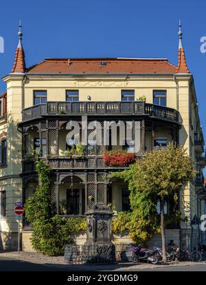 Immeuble historique dans une banlieue de Dresde, Dresde, Saxe, Allemagne, Europe Banque D'Images