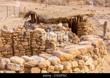 Al Beidha ruines d'une colonie préhistorique au moyen-Orient, située près de Little Petra Siq al-Barid, Jordanie, Asie Banque D'Images