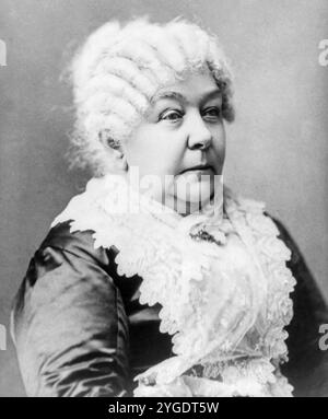 Elizabeth Cady Stanton (1815-1902), leader américaine du mouvement pour les droits des femmes, portrait photographié par Veeder, avant 1902 Banque D'Images