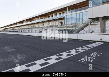 Marquage de la piste, ligne d'arrivée, F1 Grand Prix Racetrack, Montréal, province de Québec, Canada, Amérique du Nord Banque D'Images