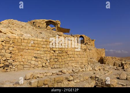 Ruines des croisés Château de Shobak en Jordanie Banque D'Images