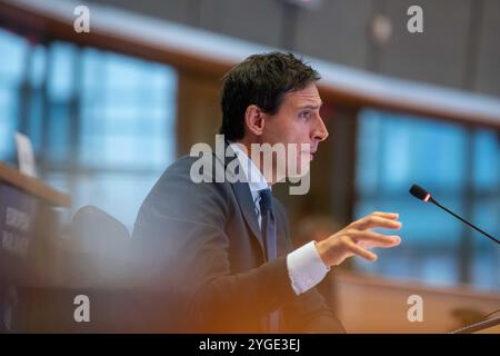 LA HAYE - le commissaire européen Wopke Hoekstra (climat et croissance propre) lors d'une audition avec les députés européens. L’audition fait partie de la (re)nomination en tant qu’Eurocommissaire. ANP JONAS roosens pays-bas OUT - belgique OUT Banque D'Images