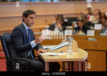 LA HAYE - le commissaire européen Wopke Hoekstra (climat et croissance propre) lors d'une audition avec les députés européens. L’audition fait partie de la (re)nomination en tant qu’Eurocommissaire. ANP JONAS roosens pays-bas OUT - belgique OUT Banque D'Images