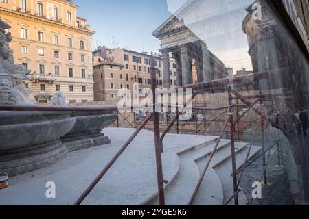 Rome, Italie. 06 novembre 2024. Rénovation et nettoyage des monuments de Rome. Rome se prépare pour l'année jubilaire 2025 en effectuant des travaux d'amélioration et de conditionnement de certains de ses monuments. Crédit : SOPA images Limited/Alamy Live News Banque D'Images