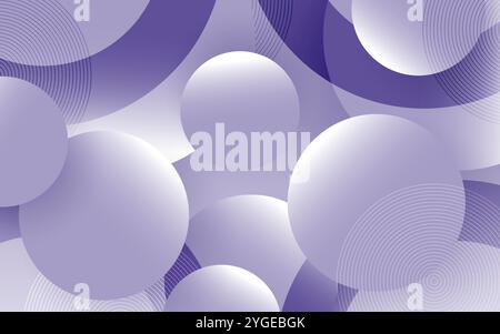 Fond abstrait moderne blanc et violet avec des formes de cercle dans le concept futuriste Illustration de Vecteur