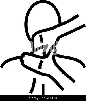 illustration vectorielle d'icône de ligne de thérapie de massage des épaules Illustration de Vecteur