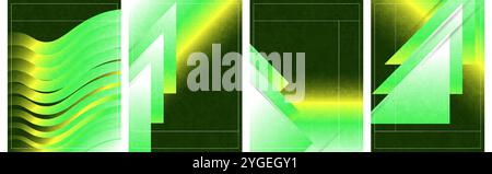 Ensemble de fond d'affiche géométrique moderne abstrait. Conception de couverture à gradient vibrant Illustration de Vecteur