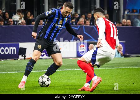 Milan, Italie, Italie. 6 novembre 2024. Piotr ZIELINSKI de l'Inter Milan lors du match MD4 de l'UEFA Champions League, League phase entre le FC Internazionale et l'Arsenal FC au Stadio Giuseppe-Meazza le 6 novembre 2024 à Milan, Italie. (Crédit image : © Matthieu Mirville/ZUMA Press Wire) USAGE ÉDITORIAL SEULEMENT! Non destiné à UN USAGE commercial ! Banque D'Images