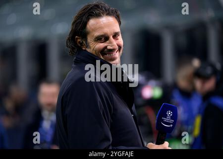 Pundit et ancien joueur Luca Toni lors du match de football de l'UEFA Champions League 2024/2025 entre le FC Internazionale et l'Arsenal FC au stade San Siro de Milan (Italie), le 6 novembre 2024. Banque D'Images