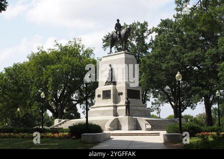 Monument du général William Tecumseh Sherman, dévoilé en 1903 à Sherman Plaza, dans le parc du Président, Washington, DC, États-Unis Banque D'Images