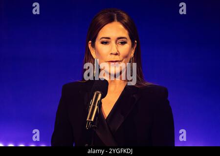 Copenhague, Danemark. 05 novembre 2024. La reine Marie de Danemark vue sur scène lors du spectacle de remise des prix, The Kronprinsparrets priser 2024, à VEGA à Copenhague. Banque D'Images