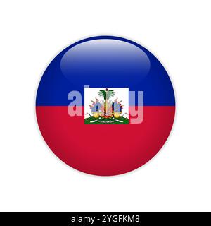 Drapeau Haïti sur le bouton Illustration de Vecteur