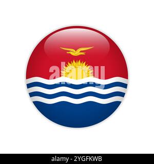 Drapeau Kiribati sur le bouton Illustration de Vecteur