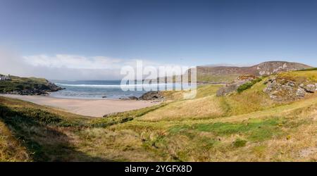 Plage de Glencolumbkille sur la Wild Atlantic Way dans le comté de Donegal, République d'Irlande Banque D'Images