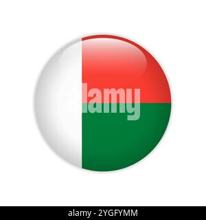 Drapeau Madagascar sur le bouton Illustration de Vecteur