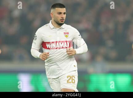 Stuttgart, Allemagne. 06 novembre 2024. firo : 06.11.2024 Football, Football, UEFA CHAMPIONS LEAGUE, saison 2024/2025, UCL, Cl, VfB Stuttgart - Atalanta Bergamo Deniz Undav of VfB Stuttgart Half figure Credit : dpa/Alamy Live News Banque D'Images