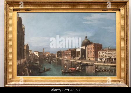 Venise : le Grand canal avec San Simeone Piccol. La Wallace Collection, à Londres. Banque D'Images