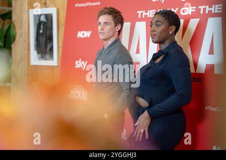 Rome, Italie. 07 novembre 2024. Eddie Redmayne et Lashana Lynch assistent à ''The Day of the Jackal'' photocall au Hôtel Regis à Rome, Italie, le 7 novembre 2024. (Photo de Luca Carlino/NurPhoto) crédit : NurPhoto SRL/Alamy Live News Banque D'Images