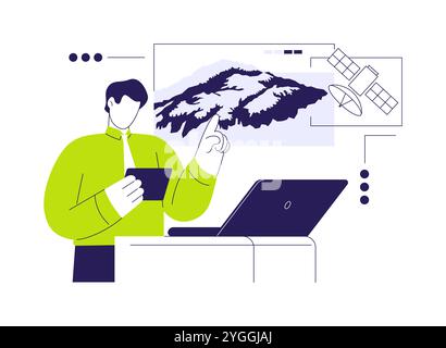 Présenter l'illustration du vecteur de concept abstrait des données de télédétection. Illustration de Vecteur