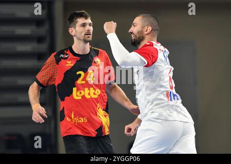 Varazdin, Croatie. 07 novembre 2024. Mario Sostaric de Croatie fait des gestes lors du match de phase 2 des qualifications EHF EURO 2026 entre la Croatie et la Belgique à l'Arena Varazdin le 7 novembre 2024 à Varazdin, Croatie. Photo : Vjeran Zganec Rogulja/PIXSELL crédit : Pixsell/Alamy Live News Banque D'Images