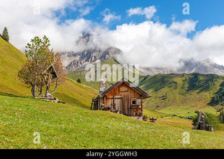 Au col de San Pellegrino dans le Trentin-Haut-Adige, chaque année de nombreux touristes viennent apprécier ces très beaux paysages de montagne. Europe, Italie, T. Banque D'Images