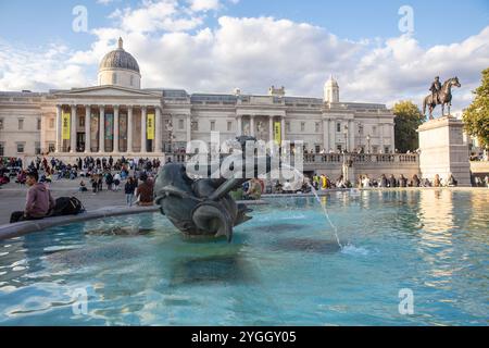 Grande-Bretagne, Angleterre, Londres City, Trafalgar Square, Fontaine Banque D'Images