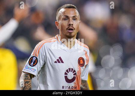 Bruxelles, Belgique. 07 novembre 2024. BRUXELLES, BELGIQUE - 7 NOVEMBRE : Angelino de L'AS Roma regarde pendant le match de l'UEFA Europa League 2024/25 phase MD4 entre R. Union Saint-Gilloise et AS Roma au stade Roi Baudouin le 7 novembre 2024 à Bruxelles, Belgique. (Photo de Joris Verwijst/Orange Pictures) crédit : Orange pics BV/Alamy Live News Banque D'Images