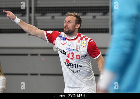 Varazdin, Croatie. 07 novembre 2024. Luka Cindric, de Croatie, fait des gestes lors du match de phase 2 des qualifications EHF EURO 2026 entre la Croatie et la Belgique à l'Arena Varazdin le 7 novembre 2024 à Varazdin, Croatie. Photo : Vjeran Zganec Rogulja/PIXSELL crédit : Pixsell/Alamy Live News Banque D'Images