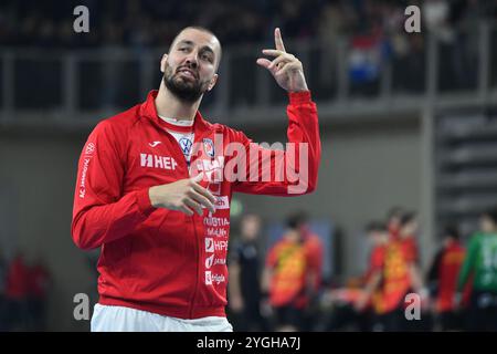 Varazdin, Croatie. 07 novembre 2024. Sebastian Danesi de Croatie fait des gestes lors du match de phase 2 des qualifications EHF EURO 2026 entre la Croatie et la Belgique à l’Arena Varazdin le 7 novembre 2024 à Varazdin, Croatie. Photo : Vjeran Zganec Rogulja/PIXSELL crédit : Pixsell/Alamy Live News Banque D'Images