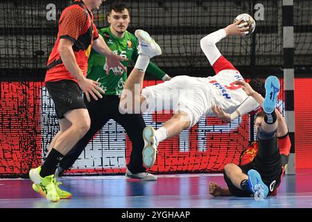 Varazdin, Croatie. 07 novembre 2024. Luka Lovre Klarica, de Croatie, en action lors du match de phase 2 des qualifications EHF EURO 2026 entre la Croatie et la Belgique à l'Arena Varazdin le 7 novembre 2024 à Varazdin, Croatie. Photo : Vjeran Zganec Rogulja/PIXSELL crédit : Pixsell/Alamy Live News Banque D'Images