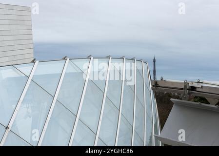 Paris, France, vue de la Fondation Louis Vuitton, architecte Frank Gehry Banque D'Images