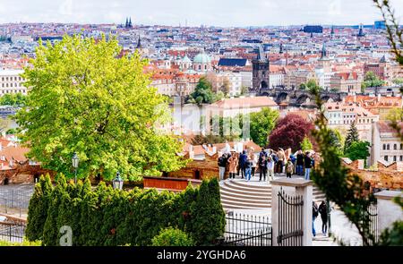 Belvédère sur le quartier de Malá Strana - petite ville. Prague, République tchèque, Europe Banque D'Images