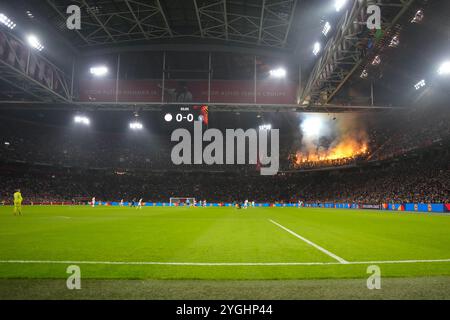 AMSTERDAM, 07-11-2024, JohanCruyff Arena, saison 2024/2025, UEFA Europa League match entre Ajax et Maccabi tel Aviv FC, aperçu du stade crédit : Pro Shots/Alamy Live News Banque D'Images