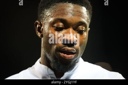 Riga, Lettonie. 07 novembre 2024. Francis Amuzu d'Anderlecht photographié lors d'un match de football entre le letton Rigas FS et le belge RSC Anderlecht, à Riga, Lettonie, jeudi 7 novembre 2024, lors de la quatrième journée de la phase de Ligue du tournoi de l'UEFA Europa League. BELGA PHOTO VIRGINIE LEFOUR crédit : Belga News Agency/Alamy Live News Banque D'Images