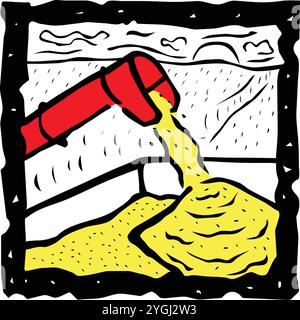 Arrière-plan isométrique des machines agricoles avec vecteur de symboles de grain et de récolte illustration Illustration de Vecteur