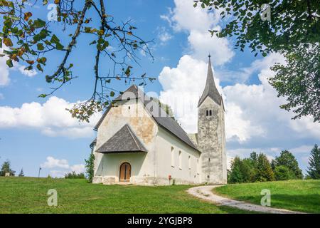 Globasnitz, montagne Hemmaberg, église filiale et pèlerinage de Hemma et Dorothea à Klopeiner See, Kärnten, Carinthie, Autriche Banque D'Images