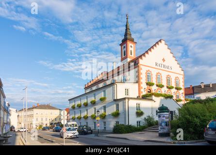 Waidhofen an der Thaya, Hôtel de ville, Square Hauptplatz à Waldviertel, basse-Autriche, Autriche Banque D'Images