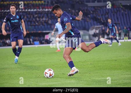 Roma, Latium, ITALIE. 8 novembre 2024. 07/11/2024 Rome, Stadio Olimpico, match de football valable pour Europa League 2024/24 entre SS Lazio vs SSC vs FC Porto. En photo : Galeno de Porto FC (crédit image : © Fabio Sasso/ZUMA Press Wire) USAGE ÉDITORIAL SEULEMENT! Non destiné à UN USAGE commercial ! Banque D'Images