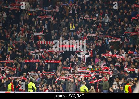 AMSTERDAM, 07-11-2024, JohanCruyff Arena, saison 2024/2025, UEFA Europa League match entre Ajax et Maccabi tel Aviv FC, Ajax fans Credit : Pro Shots/Alamy Live News Banque D'Images